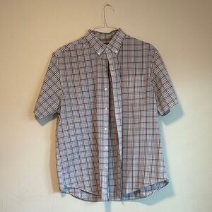 Van Heusen Men's Plaid Short Sleeve Shirt - Red and Blue